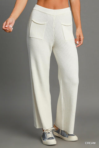 Cream Knit Lounge Pants - Boutique Bella BellaLounge Pants