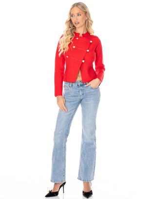 Crimson & Commanding Knit Top - Boutique Bella BellaSweater