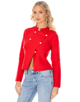 Crimson & Commanding Knit Top - Boutique Bella BellaSweater
