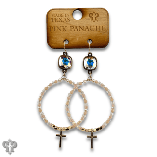 Cross charm earring with Austrian crystal - Boutique Bella BellaEarrings