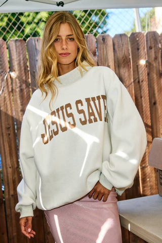 CROSS & JESUS SAVES Reversible Sweatshirt - Boutique Bella Bella