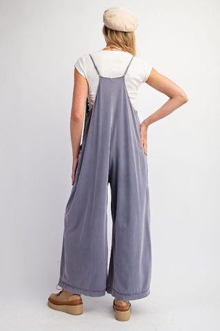 Crown Blue Mineral Washed Jumpsuit - Boutique Bella BellaJumpsuit