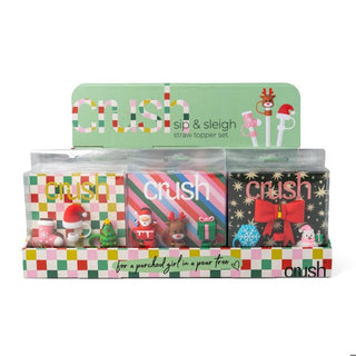 Crush Christmas Sip & Sleigh Straw Topper Set - Boutique Bella Bellastrawstopper