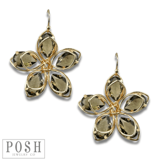 Crystal and flower petal earring - LC - Boutique Bella BellaEarrings