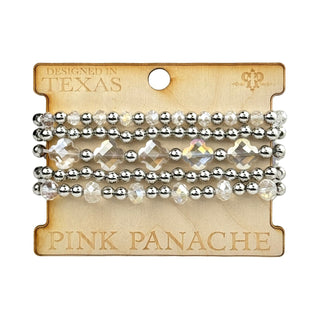 Crystal and silver bead bracelet set - Boutique Bella BellaBracelets