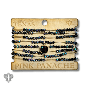 Crystal and tube bead bracelet set, Austrian crystal - LC - Boutique Bella BellaBracelets