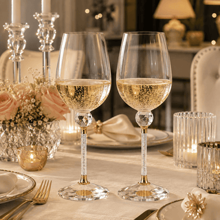 Crystal Ball Diamond Filled Wine Glasses Premium Barware Gift - Boutique Bella BellaWine Glasses