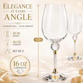 Crystal Ball Diamond Filled Wine Glasses Premium Barware Gift - Boutique Bella BellaWine Glasses