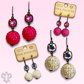 Crystal ball earring with Austrian crystal - Boutique Bella BellaEarrings
