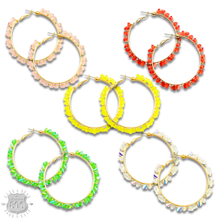 Crystal chip hoop earring, last call - Boutique Bella BellaEarrings