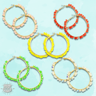Crystal chip hoop earring, last call - Boutique Bella BellaEarrings