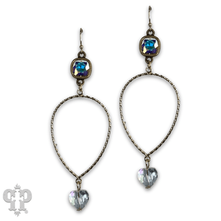 Crystal heart teardrop earring with Austrian crystal - LC - Boutique Bella BellaEarrings