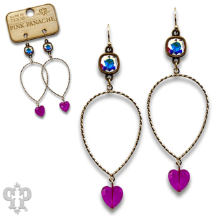 Crystal heart teardrop earring with Austrian crystal - LC - Boutique Bella BellaEarrings