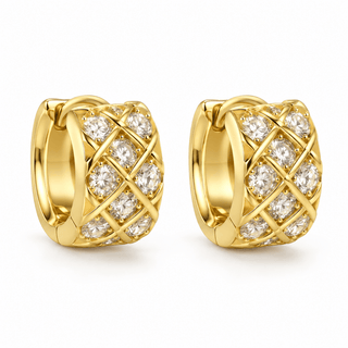 Crystal Lattice Huggies - Boutique Bella BellaEarring