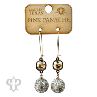 Crystal mesh floral pattern dangle earring with Austrian crystal - LC - Boutique Bella BellaEarrings