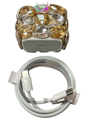 CRYSTAL STONE USB - C TO C CHARGER - Boutique Bella BellaPhone Charger