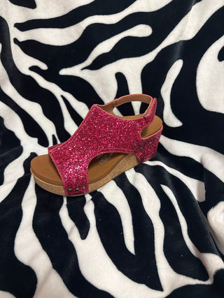 Culver Pink Glitter Wedges - Boutique Bella Bella