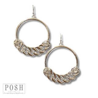 Curb chain and rhinestone earring, last call - Boutique Bella BellaEarrings