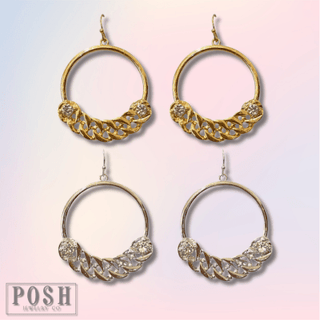 Curb chain and rhinestone earring, last call - Boutique Bella BellaEarrings