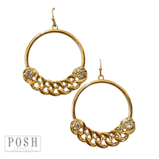 Curb chain and rhinestone earring, last call - Boutique Bella BellaEarrings