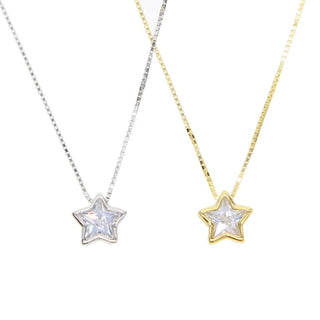 CZ Bezel Necklace - Star - Boutique Bella BellaNecklace