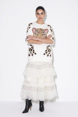 Wildly Chic Embellished Leopard Tee