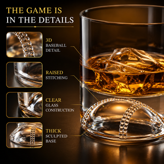 Baseball Whiskey Glass 12OZ Single Whiskey Glass By Perfect For Any Occasion Basebal