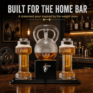 Kettlebell Whiskey Wine Decanter Set With Dumbbell Glasses Elegant Weightlifting Whiskey Decanter 10