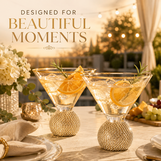 Gold Crystal Ball Stemless Martini Glasses Set Of 2 By For Drinking Martinis Gold Ac
