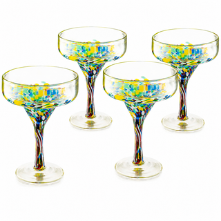 Mexican Design Hand Blown Margarita Glass Premium Barware Gift
