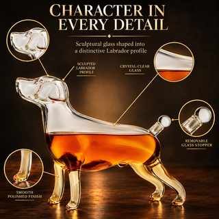 Dog Whiskey And Wine Decanter Premium Barware Gift Elegant Drinkware Collection