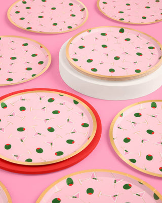 Dirty Martini Paper Plates | Pink Cocktail Party Decor