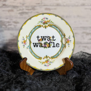 Twat Waffle Vintage Upcycled Plate