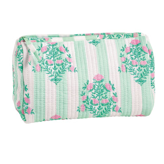 Dahlia Green Block Print Case - Boutique Bella BellaMakeup Bag