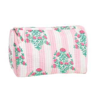 Dahlia Pink Block Print Case - Boutique Bella BellaMakeup Bag