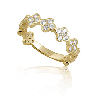 Dainty CZ Gracie Clover Ring - Boutique Bella BellaRing
