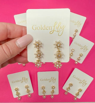 Dainty Sunflower Drop Earrings - Boutique Bella BellaDistress