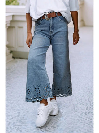 Daisy Hem Denim Jeans - Boutique Bella Bellajeans