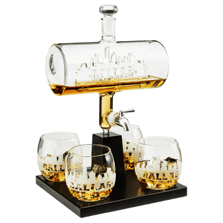 Dallas City Skyline Whiskey Decanter Premium Barware Gift Elegant Drinkware Collection - Boutique Bella BellaDecanter Sets