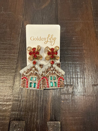 Dangle Beads and Crystal Christmas Earrings - Assorted - Boutique Bella BellaEarrings