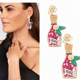 Dangle Earrings - Rose Champagne - Boutique Bella BellaEarrings