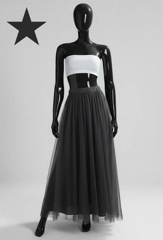 Dark Grey Tulle Skirt - Boutique Bella BellaSkirt