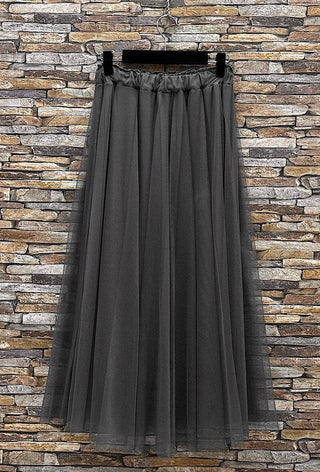 Dark Grey Tulle Skirt - Boutique Bella BellaSkirt