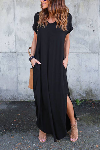 Dark Romance Slit Maxi Dress - Boutique Bella BellaDress