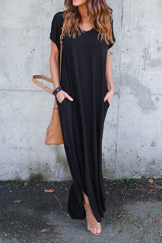 Dark Romance Slit Maxi Dress - Boutique Bella BellaDress