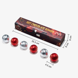 Hot Chocolate Bombs Set Of 6 2 Flavors White Red Swirl Design Caramel Fudge Brownie Candy Chocolates
