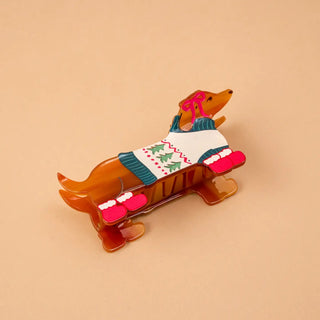 Dashing Dachshund Shape Up Claw Clip - Boutique Bella BellaChristmas