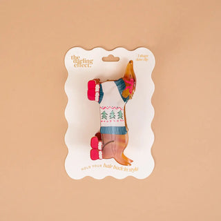 Dashing Dachshund Shape Up Claw Clip - Boutique Bella BellaChristmas