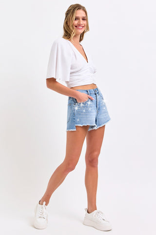 Dazzle Denim Cutoff Shorts - Boutique Bella BellaShorts