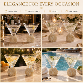 Gold Crystal Ball Stemless Martini Glasses Set Of 2 By For Drinking Martinis Gold Ac
